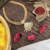 Vriksham Traditional White Red Tanmani Neckpiece-G18857